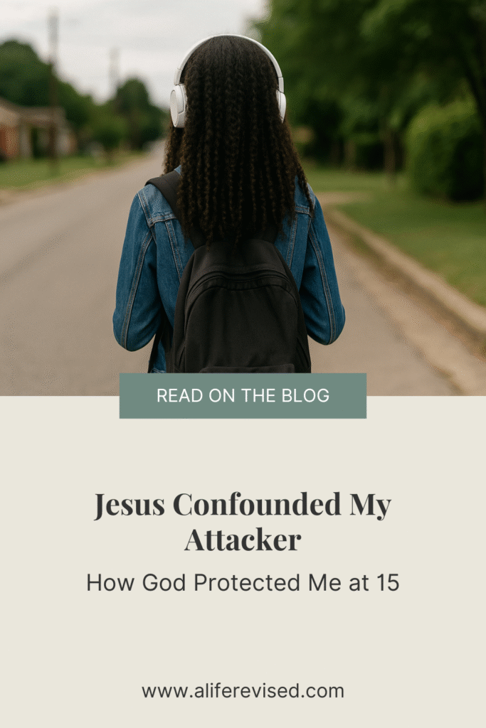 Back view of girl walking - Jesus Confounded My Attacker: How God Protected Me at 15 pinterest pin